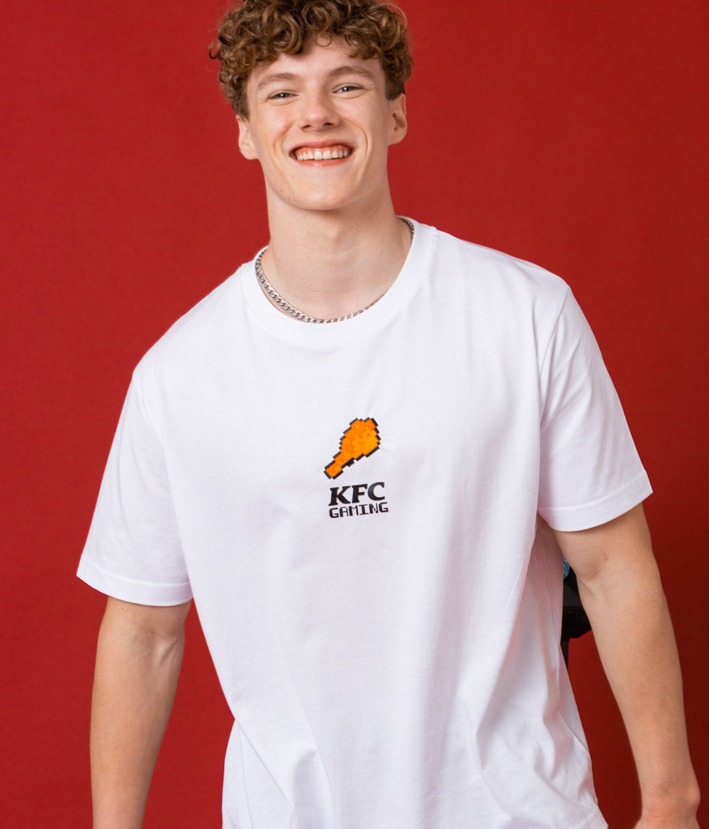 8bit Drumstick KFC Gaming Tee - White