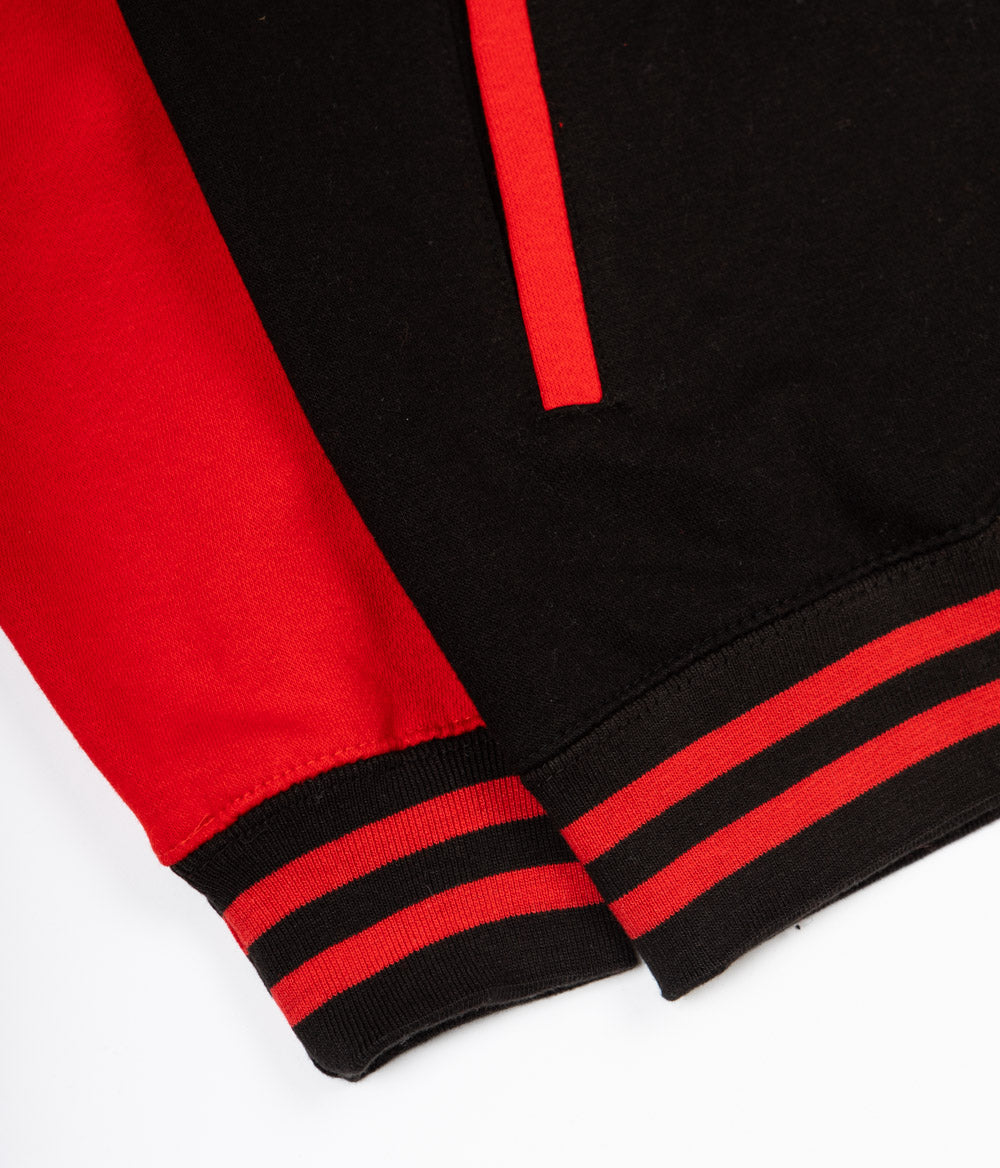 The Colonel's Varsity Jacket - Black & Red
